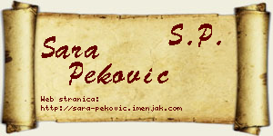 Sara Peković vizit kartica